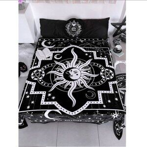 Killstar ✦ Dimensional Key Blanket ✦ Black White XL Fleece Throw 2016 HTF NWT